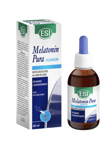 Esi Melatonin Pura Junior gocce per favorire l'addormentamento gusto cioccolato bianco 40ml