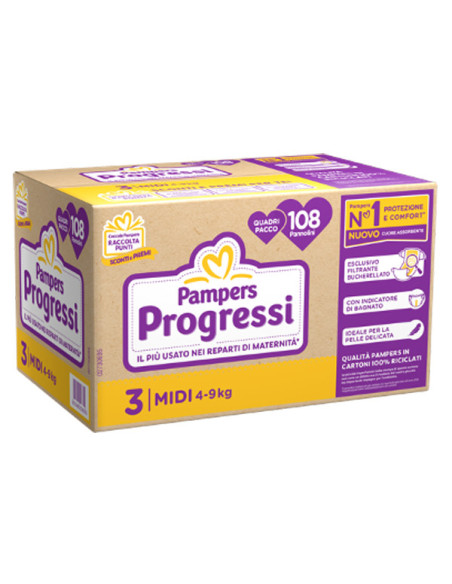 Pampers qu prog midi 108pz