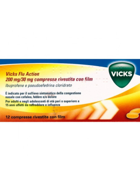 VICKS FLU ACTION*12CPR200 piu 30MG