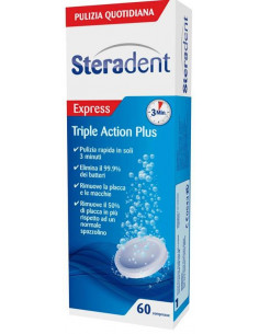 STERADENT TRIPLA ACTION PLUS 60 COMPRESSE - Clubfarma